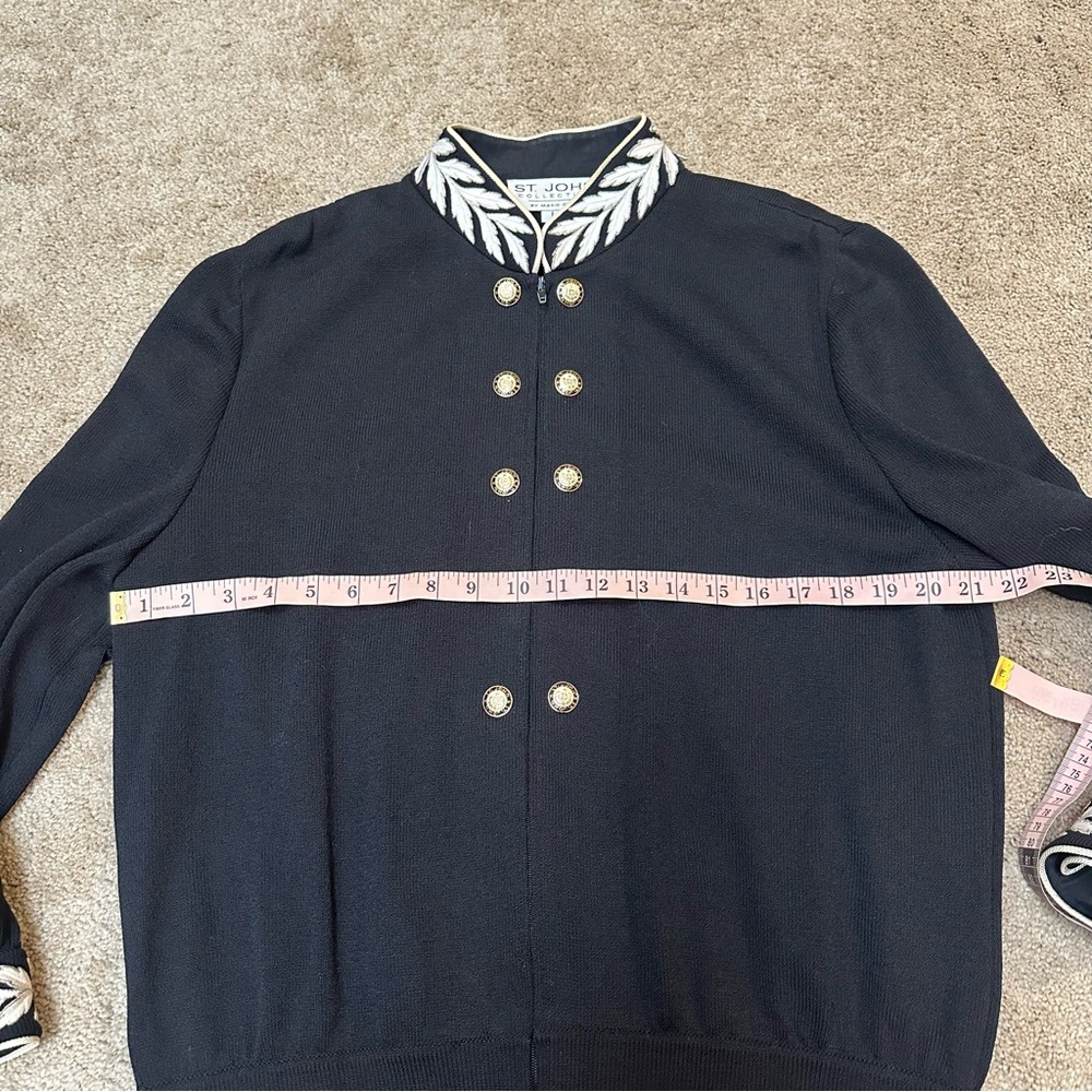 SOLDSt. John Collection by Marie Gray Nautical Zip Cardigan Jacket Embroidery L - Picture 7 of 8